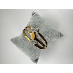 Bronz Oval Taşlı Bileklik